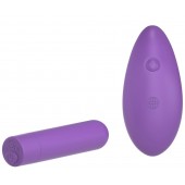 Фиолетовая вибропуля с пультом Rechargeable Remote Control Bullet - 7,62 см. - Pipedream