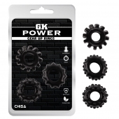 Набор из 3 черных эрекционных колец Gear Up Rings - Chisa - в Пушкино купить с доставкой