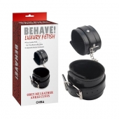 Черные оковы на ноги Obey Me Leather Ankle Cuffs - Chisa - купить с доставкой в Пушкино