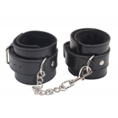 Черные оковы на ноги Obey Me Leather Ankle Cuffs - Chisa - купить с доставкой в Пушкино
