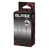 Черные зажимы на соски и клитор на цепочке DELUXE NIPPLE   CLIT CLAMPS - Dream Toys - купить с доставкой в Пушкино