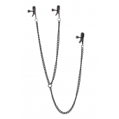 Черные зажимы на соски и клитор на цепочке DELUXE NIPPLE   CLIT CLAMPS - Dream Toys - купить с доставкой в Пушкино