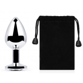 Серебристая анальная пробка с прозрачным стразом - 7,2 см. - Anal Jewelry Plug - купить с доставкой в Пушкино