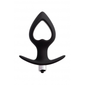 Черная вибровтулка с полой серединой в виде сердечка Cordis M - 14 см. - POPO Pleasure