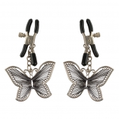 Зажимы на соски с бабочками Butterfly Nipple Clamps - Pipedream - купить с доставкой в Пушкино