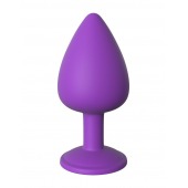 Фиолетовая анальная пробка со стразом Her Little Gem Large Plug - 9,5 см. - Pipedream - купить с доставкой в Пушкино