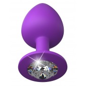 Фиолетовая анальная пробка со стразом Her Little Gem Large Plug - 9,5 см. - Pipedream - купить с доставкой в Пушкино