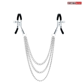 Оригинальные зажимы на соски с тройной цепочкой - Notabu - купить с доставкой в Пушкино