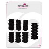 Набор из 7 черных насадок PENIS SLEEVES SET - Dream Toys - в Пушкино купить с доставкой