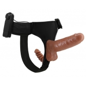 Страпон с вагинальной пробкой и вибрацией Ultra Passionate Harness - 16 см. - Baile - купить с доставкой в Пушкино