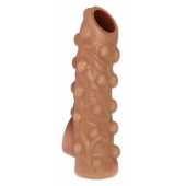 Телесная насадка с бугорками и открытой головкой Nude Sleeve M - 12 см. - KOKOS - в Пушкино купить с доставкой