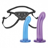 Страпон унисекс Beginners Strap-On с 2 насадками - 15 и 13 см. - Lux Fetish - купить с доставкой в Пушкино
