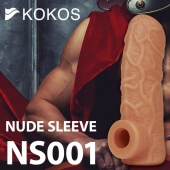 Телесная открытая насадка-реалистик с подхватом мошонки Nude Sleeve S - 10 см. - KOKOS - в Пушкино купить с доставкой