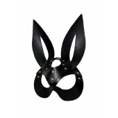 Черная кожаная маска зайки Miss Bunny - БДСМ Арсенал - купить с доставкой в Пушкино
