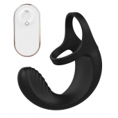 Черный анальный стимулятор с эрекционными кольцами Remote Couple Teaser - Dream Toys - в Пушкино купить с доставкой