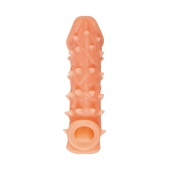 Телесная закрытая насадка с пупырышками Cock Sleeve Size L - 17,6 см. - KOKOS - в Пушкино купить с доставкой