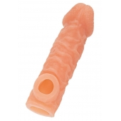 Телесная закрытая насадка с шершавой головкой Cock Sleeve Size M - 15,6 см. - KOKOS - в Пушкино купить с доставкой