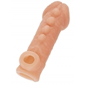 Телесная закрытая насадка с шишечками Cock Sleeve Size L - 17,6 см. - KOKOS - в Пушкино купить с доставкой