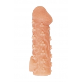Телесная закрытая насадка с пучками шишечек Cock Sleeve Size M - 15,6 см. - KOKOS - в Пушкино купить с доставкой