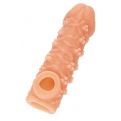 Телесная закрытая насадка с пучками шишечек Cock Sleeve Size M - 15,6 см. - KOKOS - в Пушкино купить с доставкой