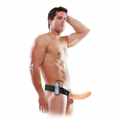 Телесный полый страпон с вибрацией 8  Vibrating Hollow Strap-On - 20,5 см. - Pipedream - купить с доставкой в Пушкино