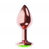 Пробка цвета розового золота с лаймовым кристаллом Diamond Emerald Shine S - 7,2 см. - Lola Games - купить с доставкой в Пушкино