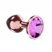 Пробка цвета розового золота с лиловым кристаллом Diamond Quartz Shine L - 8,3 см. - Lola Games - купить с доставкой в Пушкино