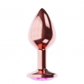 Пробка цвета розового золота с лиловым кристаллом Diamond Quartz Shine L - 8,3 см. - Lola Games - купить с доставкой в Пушкино