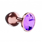 Пробка цвета розового золота с фиолетовым кристаллом Diamond Amethyst Shine L - 8,3 см. - Lola Games - купить с доставкой в Пушкино