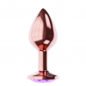 Пробка цвета розового золота с фиолетовым кристаллом Diamond Amethyst Shine L - 8,3 см. - Lola Games - купить с доставкой в Пушкино