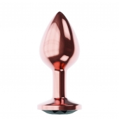 Пробка цвета розового золота с черным кристаллом Diamond Jet Shine L - 8,3 см. - Lola Games - купить с доставкой в Пушкино