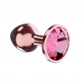 Пробка цвета розового золота с малиновым кристаллом Diamond Ruby Shine L - 8,3 см. - Lola Games - купить с доставкой в Пушкино