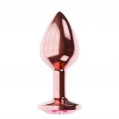 Пробка цвета розового золота с малиновым кристаллом Diamond Ruby Shine L - 8,3 см. - Lola Games - купить с доставкой в Пушкино