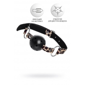 Черный кляп-шар на леопардовых ремешках Anonymo - ToyFa - купить с доставкой в Пушкино