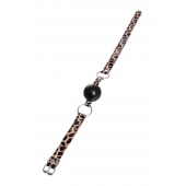 Черный кляп-шар на леопардовых ремешках Anonymo - ToyFa - купить с доставкой в Пушкино