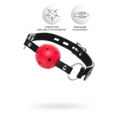Красный кляп-шар на черных ремешках - ToyFa - купить с доставкой в Пушкино