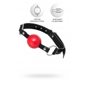 Красный кляп-шар на черных ремешках Anonymo - ToyFa - купить с доставкой в Пушкино