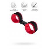 Красно-черные велюровые наручники Anonymo - ToyFa - купить с доставкой в Пушкино