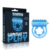 Голубое, светящееся в темноте виброкольцо Lumino Play Vibrating Penis Ring - Lovetoy - в Пушкино купить с доставкой
