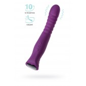 Фиолетовый гибкий вибратор Lupin с ребрышками - 22 см. - ToyFa