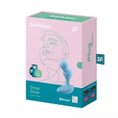 Голубой анальный вибростимулятор Deep Driver - 11,2 см. - Satisfyer - в Пушкино купить с доставкой