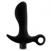Черный анальный вибратор Silicone Vibrating Prostate Massager 01 - 10,8 см. - Blush Novelties - в Пушкино купить с доставкой
