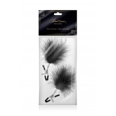 Зажимы на соски с черными пуховыми кисточками Sweet Caress Feather Nipple Clumps - Sweet Caress - купить с доставкой в Пушкино