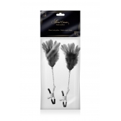 Зажимы для сосков с черными перьями Sweet Caress Feather Nipple Clumps - Sweet Caress - купить с доставкой в Пушкино