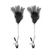 Зажимы для сосков с черными перьями Sweet Caress Feather Nipple Clumps - Sweet Caress - купить с доставкой в Пушкино