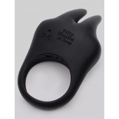 Черное эрекционное виброкольцо Sensation Rechargeable Vibrating Rabbit Love Ring - Fifty Shades of Grey - в Пушкино купить с доставкой