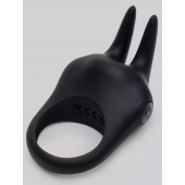 Черное эрекционное виброкольцо Sensation Rechargeable Vibrating Rabbit Love Ring - Fifty Shades of Grey - в Пушкино купить с доставкой
