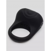Черное эрекционное виброкольцо Sensation Rechargeable Vibrating Love Ring - Fifty Shades of Grey - в Пушкино купить с доставкой