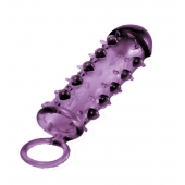 Закрытая фиолетовая насадка с пупырышками SAMURAI PENIS SLEEVE PURPLE - 14,5 см. - NMC - в Пушкино купить с доставкой