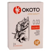 Тонкие презервативы OKOTO Thin Extra Soft - 3 шт. - Sitabella - купить с доставкой в Пушкино